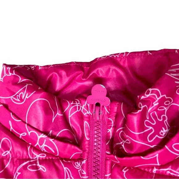Girls Minnie Mouse Disney Pink Puffer Jacket Size 7/8 - Picture 11 of 13